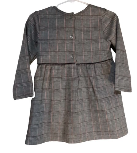 Primark Girls Gray Check Long Sleeve Dress Size 18-24m NWT - Picture 2 of 3