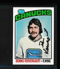 1976-77 Topps #175 Dennis Ververgaert Canucks Signed Autograph (AW78) SWSW6