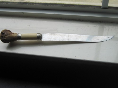 CUCHILLO DE COLECCIÓN MARCA LESCO COCINA CARNICERO TALLA BAQUELITA CUERNO GRANDE LARGO - Imagen 5 de 12