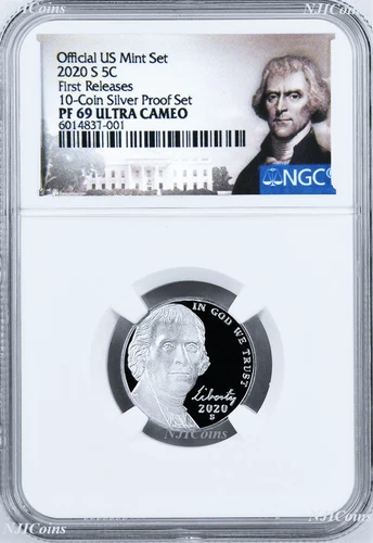 2020 S 5C Nickel 10-coin-silver-proof-set Version NGC PF69 ULTRA CAMEO FR
