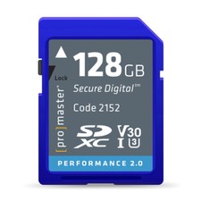 Promaster 128GB SDHC UHS-1 Speed U3 V30 Video Memory Card Performance 2.0 2152