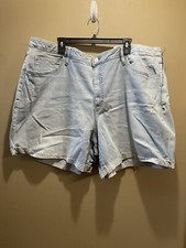 Women's Plus Size High-Rise Blue Jean Shorts - Ava  Viv 26W Stretch
