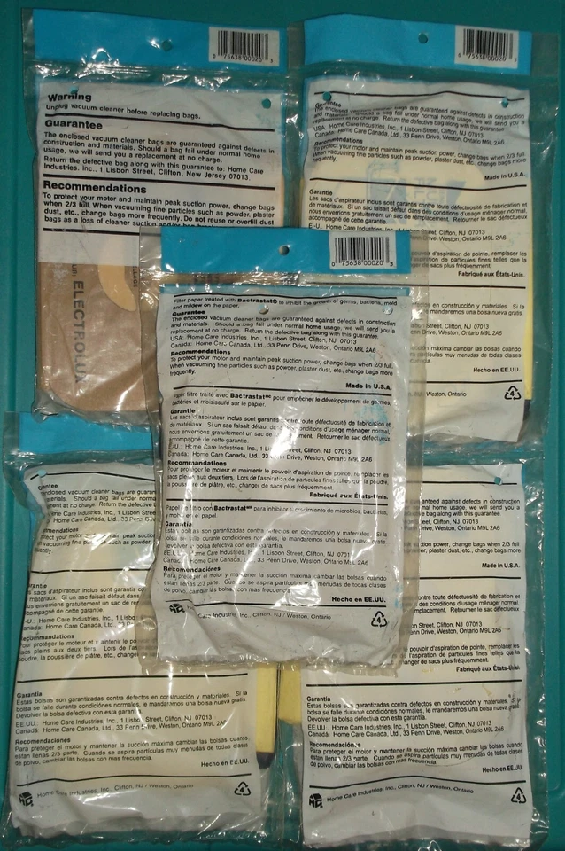 ELECTROLUX TANK NO. 20 LOT 10 VACUUM BAGS NEW OLD STOCK 4-PLY HOME CARE USA VAC - Image 3 of 4