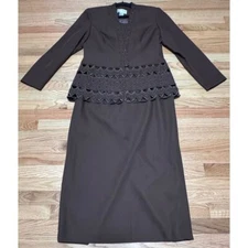 Vintage Dark Academia/Elegant Gothic Tally Taylor 2-Piece Suit Set - Size 10 90s