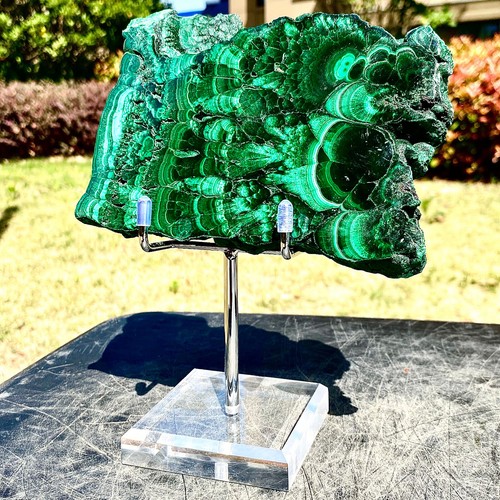 1.65LB Natural high-end peacock stone slices polished specimens spiritual healin - 第 2/16 張圖片
