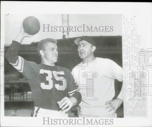 1950 Pressefoto Pittsburgh Steelers Fußballspieler Joe Geri, Johnny Michelosen