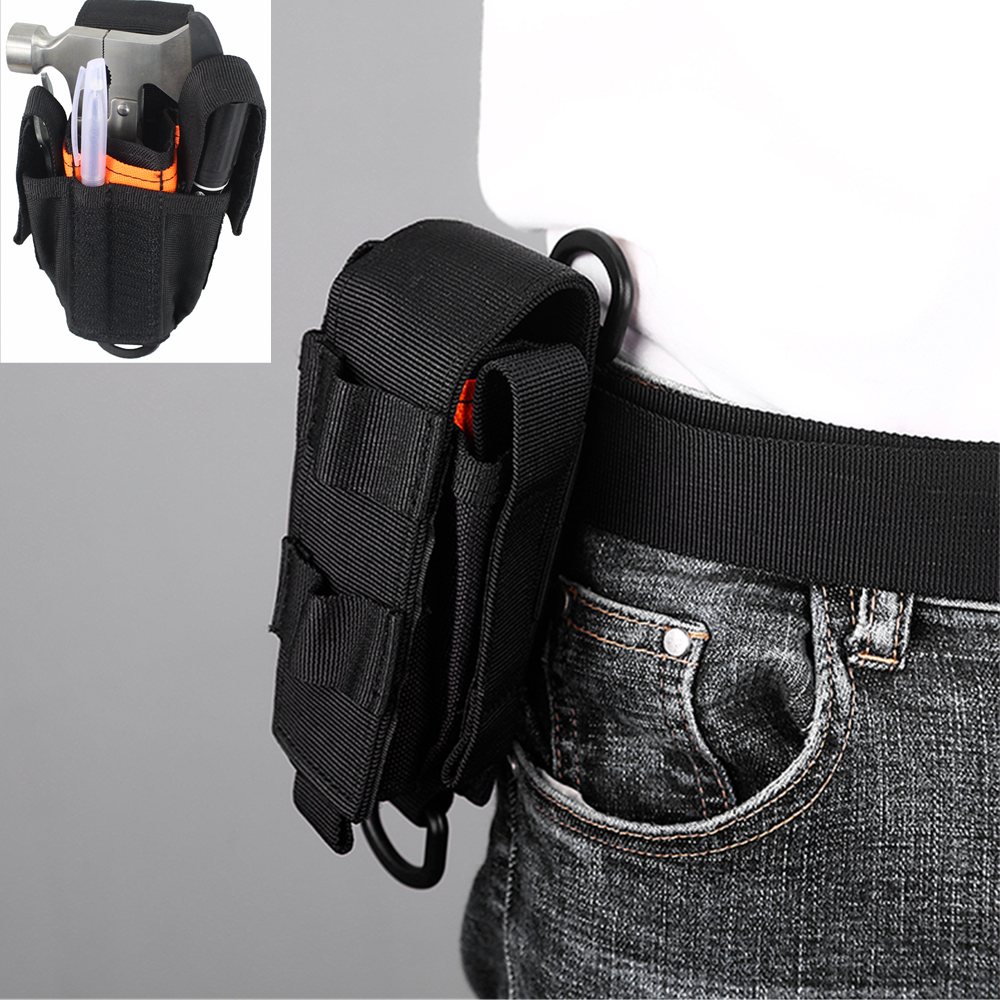 Tactical Multi Tool Organizer EDC Tool Pouch Nylon Flashlight Pencils Holder Bag