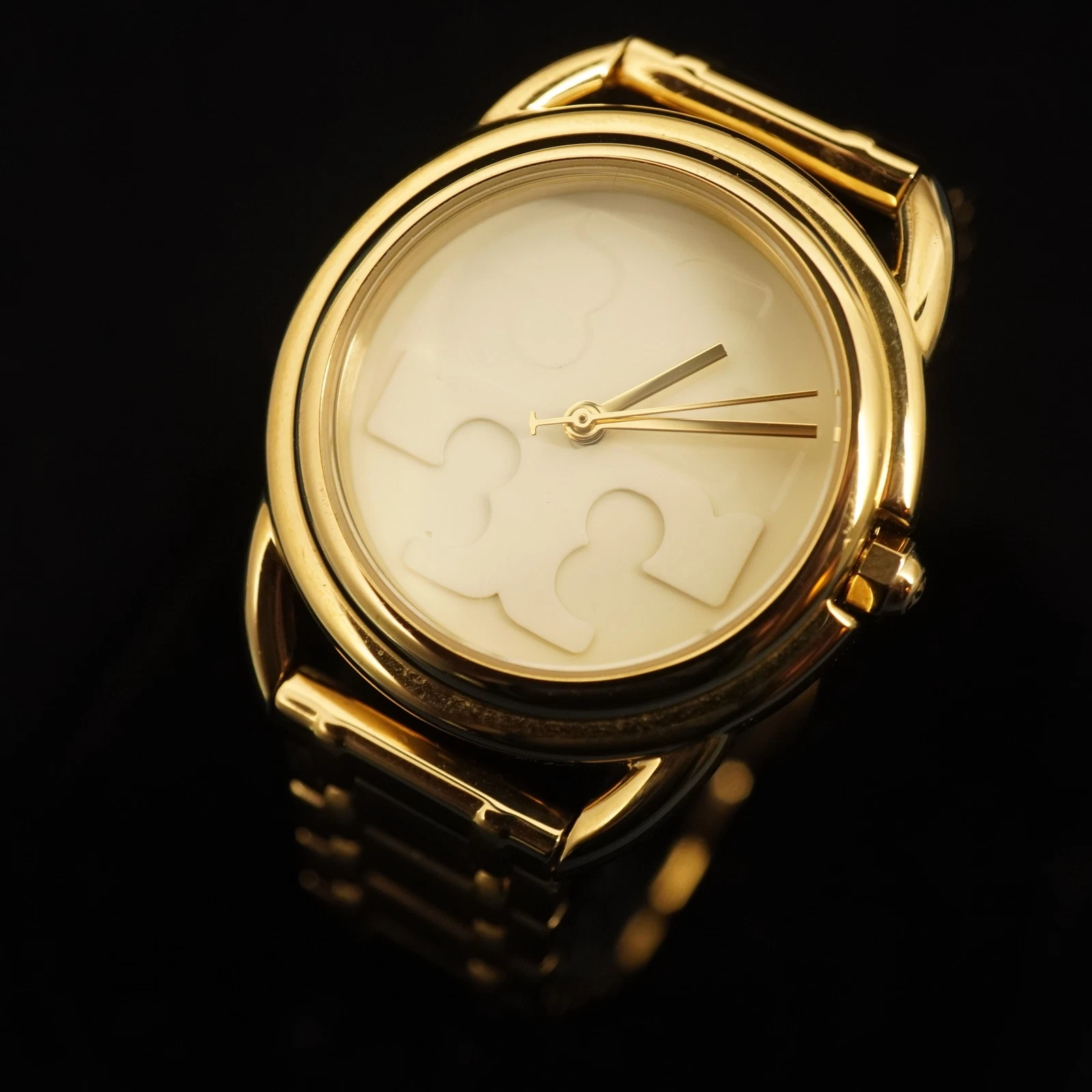 Orologio da donna Tory Burch in acciaio inossidabile tono oro rif. TBW7220 tiene il tempo