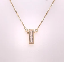 Sophia By Design 14K Yellow Gold White Topaz & Diamond Pendant Necklace 16-18"