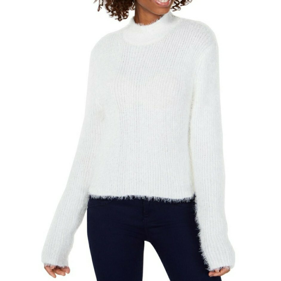 Planet Gold Womens Juniors Ribbed Knit Cropped Mock Turtleneck