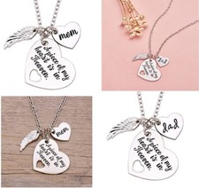 Memorial Necklace A Piece of My Heart is in Heaven Dad Mom Son Pendants Charm