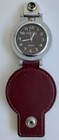 Vintage Straight Arrow Black Pocket Watch Quartz W/ Brown Leather Belt Loop — photo 1
