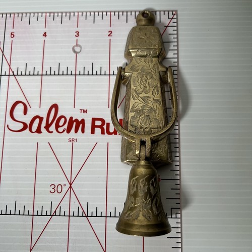 Vintage Brass Door Knocker Bells of Sarna India Etched Ringing - Picture 10 of 10