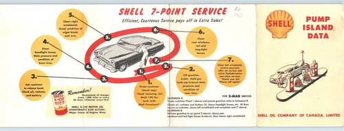 1952 Shell Oil Gas Pump Island Data Card Tankstelle Mitarbeiterinfo Vintage Modell