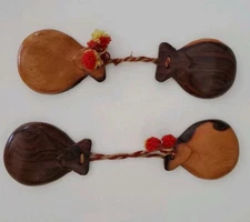 Vintage Wooden Spanish Flamenco Castanets wooden castanets set of 2
