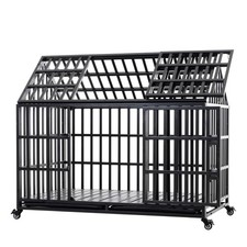 55" Heavy Duty Dog Crate Large Dog Cage Strong Metal Dog Kennels and Crates