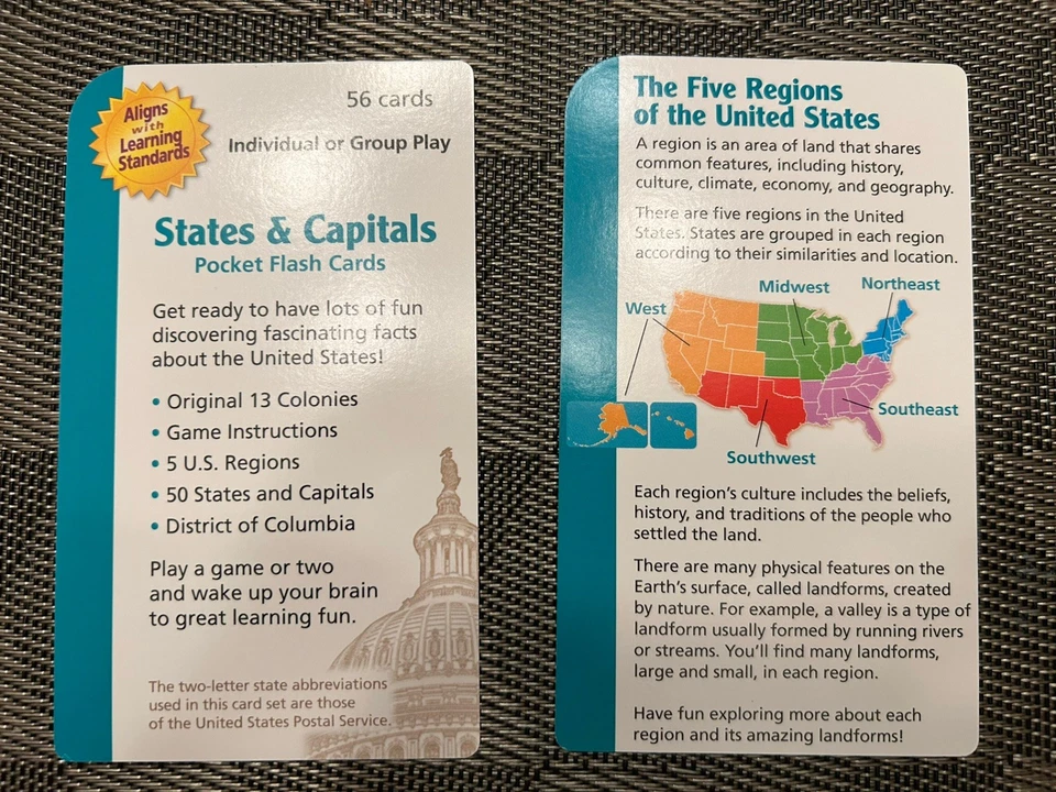 Cartões flash de bolso para estados e capitais - Imagem 3 de 4