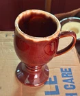 Hull Pottery Brown Drip Glaze Pedestal Mugs w/ Handle 8 oz F6 1940s USA set of 8