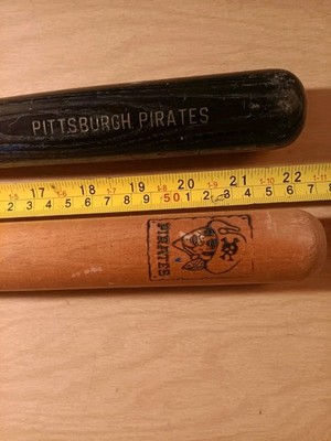 Pittsburgh Pirates 1960's Natural Wood And 1970's Black Mini Bats Lot Of 2 EX CD