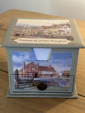 Vintage Decorative Desk Tidy With Drawer Paintings by Artist Gordon Beningfield 