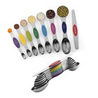 Pack of 8 Stainless Steel Magnetic Measuring Spoons Set, Dual Sided, Stackabl...