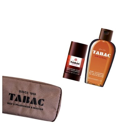 3tlg. Tabac Original Men Bade-& Duschgel | Deostick Deoroller | Kulturtasche