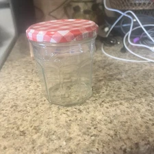 2 Empty Bonne Maman 13 oz size glass jars with metal lids canning/ storage