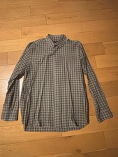 John Varvatos Shirt Mens XL Blue Plaid Long Sleeve Button Down Made in USA
