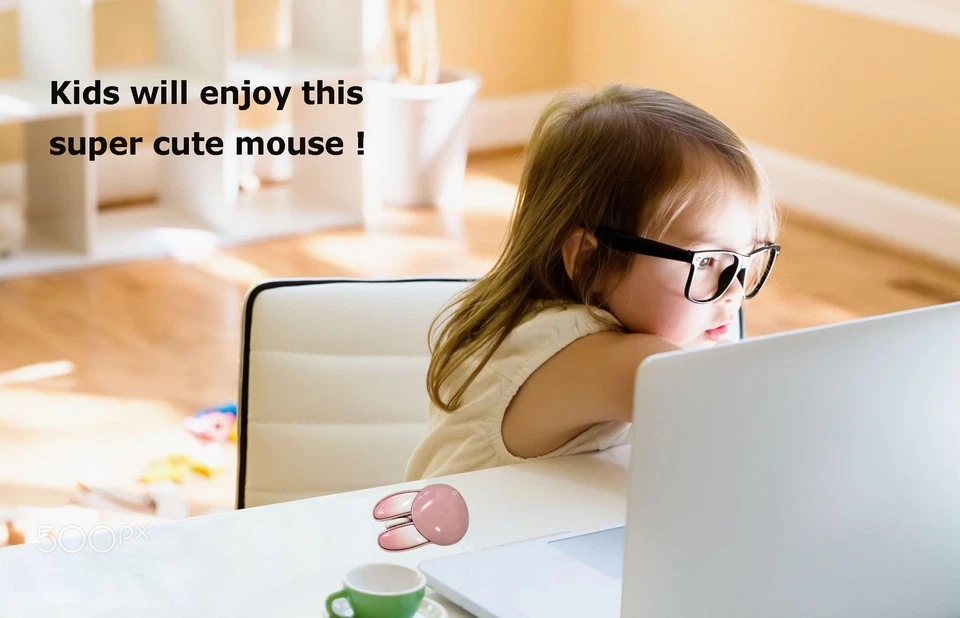 Wireless Mouse Bluetooth Cute Bunny Shape Small Quiet USB Optical Silent Funn... - Image 4 of 4