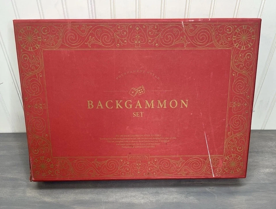 Restoration Hardware's Tournament Backgammon Set Box Rare Discontinued - Image 4 of 4