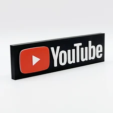 Youtube Display Sign 3D Printed Free Standing Collectible