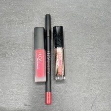 New HUDA BEAUTY Contour & Strobe Lip Set (Lip pencil+ Liquid Lipstick+ Gloss)