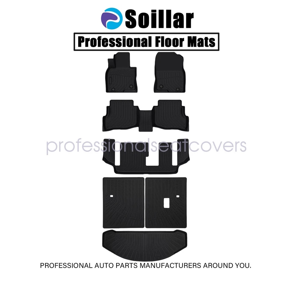 Fits 2016-2023 Mazda CX-9 7-Passenger TPE Floor Mats & Trunk Cargo Liners 7Pcs — 第 2/4 张图片