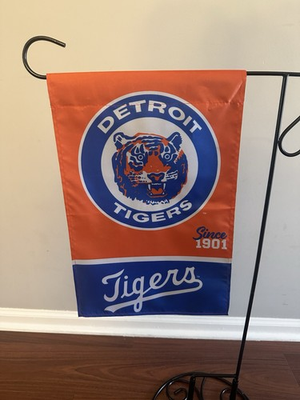 #ad MLB New Detroit Tigers Retro Garden Flag Double Sided Tigers Premium Yard Flag $9.99