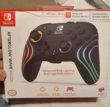Image of Nintendo Switch PDP Afterglow Wave Wired Controller - BLACK. NEW