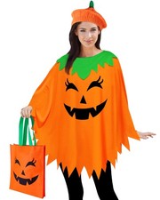 Pumpkin Costume for Women Adult,Pumpkin Poncho Halloween Costume Set