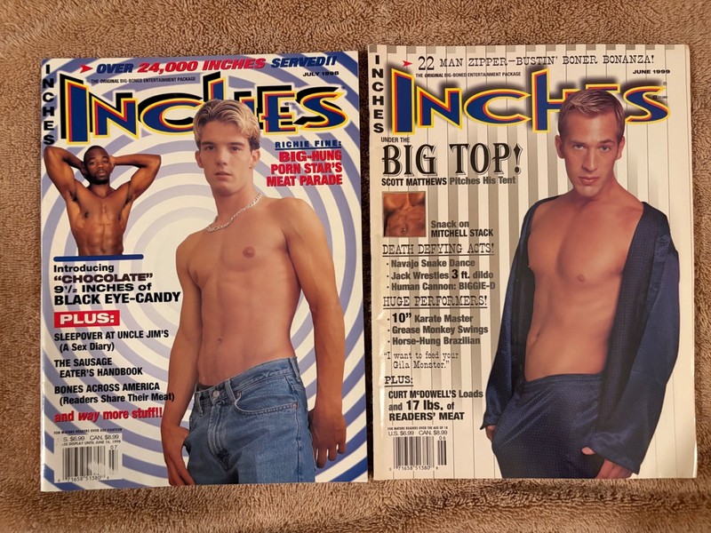 INCHES MAGAZINES July 98, JUNE 1999--Vintage-Gay-Erotic Male Models- VG-LIKE NEW