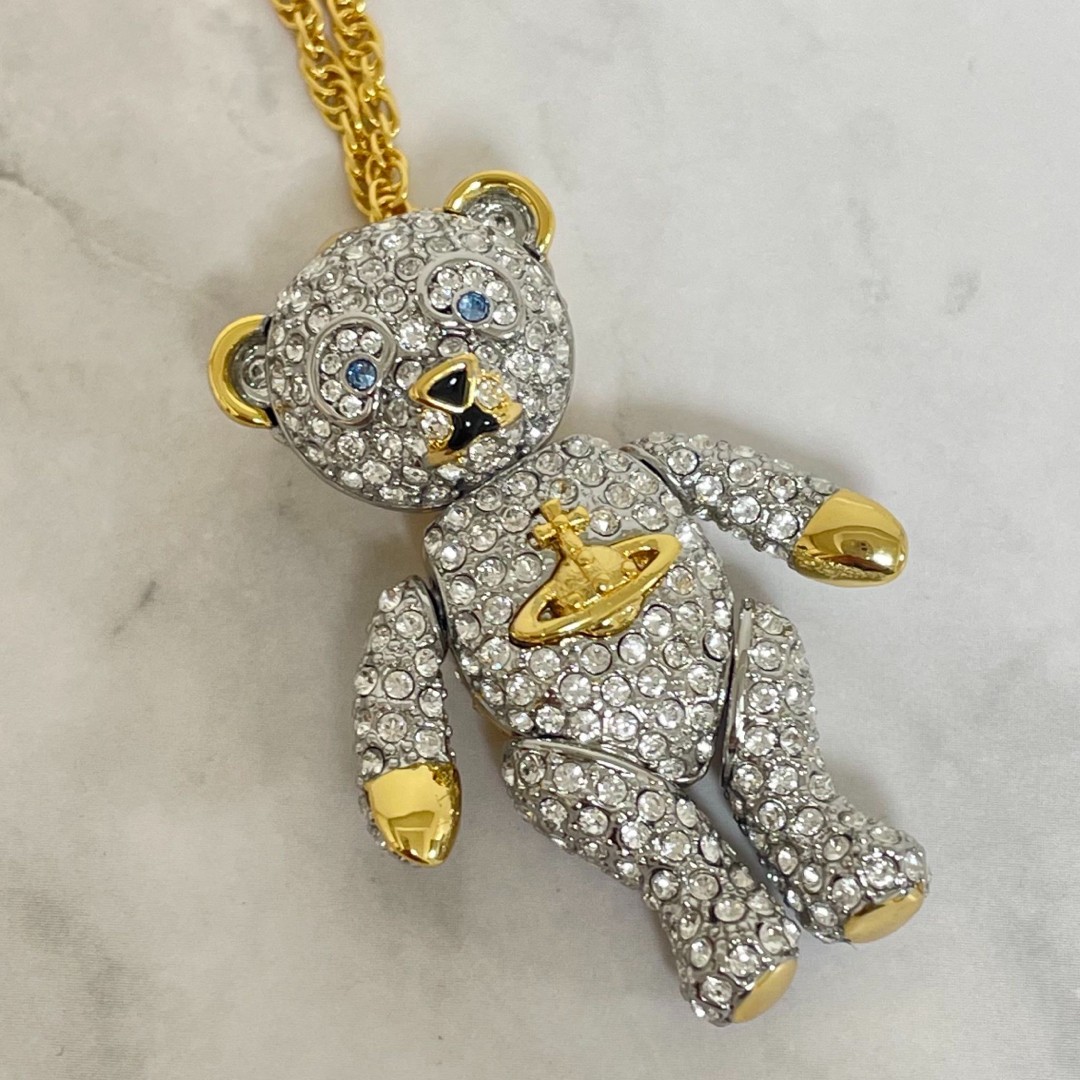 アクセサリー Vivienne Westwood teddy bear necklace Authentic Vivienne Westwood Teddy Bear Necklace Gold Crystal Orb