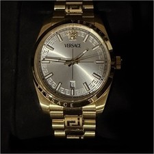 Versace Millen Gent 40MM Gold Metal Men's Wristwatch Date Indicator with Box