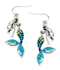 New Mermaid Earrings Women Silver Plated Charming Charms New