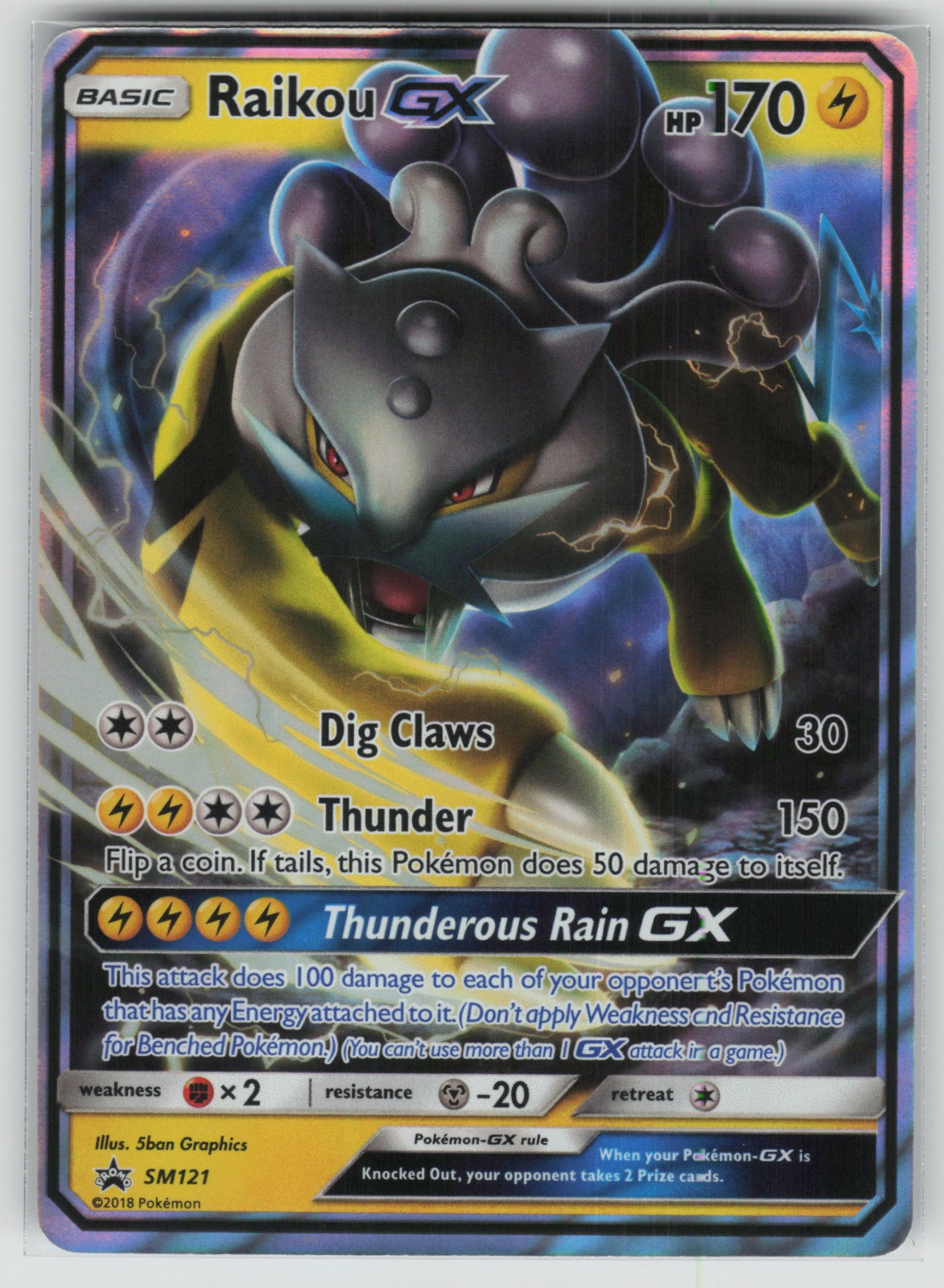 Pokemon Raikou GX Promo Holo SM Promos SM121 NM