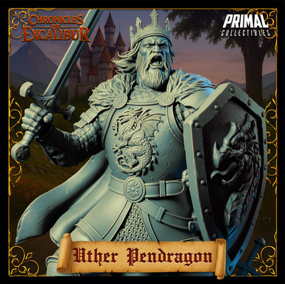Uther Pendragon (King)-Chronicles of Excalibur-3D Printed Resin RPG Miniature