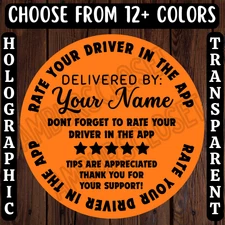 40 DOORDASH CUSTOM STICKERS 2" LABELS SEALS UberEats Grubhub Shipt RATE & TIP