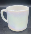 Vintage Federal Glass Moonglow Pearl Iridescent Milk Glass Coffee Mug