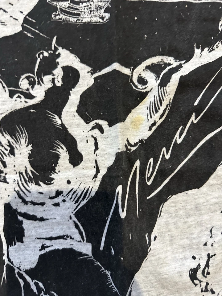 Vintage AOP Shirt XL 90s Single Stitch Europe London Statue Art Angel Astrology - Image 2 of 4