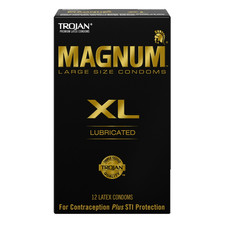 Trojan Magnum XL Large Size Lubricated Condoms  12 Count Premium Latex