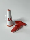 Vintage Barbie Doll 876 Cheerleader Red White Megaphone And Tennis Shoes