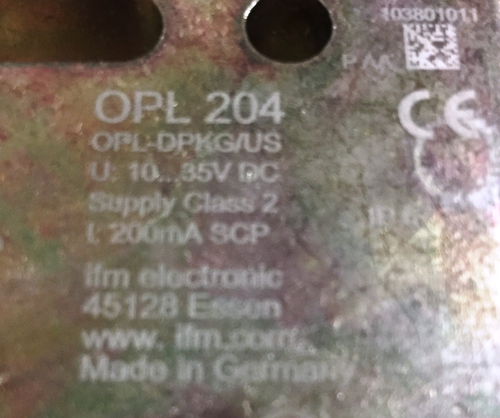 IFM Electronics OPL204 Photoelectric Angle Sensor, OPL-DPKG/US - Picture 3 of 8