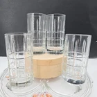 4 Heavy Vintage Anchor Hocking  Manchester Plaid Ice Tea Glass Tumblers 16 OZ