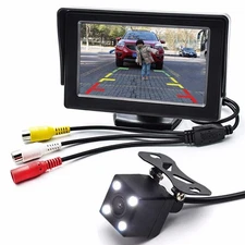 4.3" LCD Car Monitor + Waterproof Night Vision Reversing Rear View Camera System
